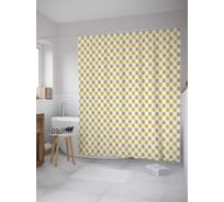 Штора (занавеска) для ванной JoyArty "Сетка из горошка" из сатена, 180х200 см с крючками, sc_31716