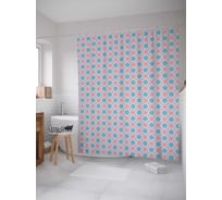 Штора (занавеска) для ванной JoyArty "Строгие кружки" из сатена, 180х200 см с крючками, sc_31755