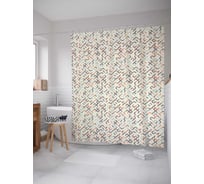 Штора (занавеска) для ванной JoyArty "Разноцветные лепестки" из сатена, 180х200 см с крючками, sc_31742