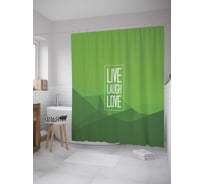 Штора (занавеска) для ванной JoyArty "Живи.Смейся.Люби" из сатена, 180х200 см sc_378612