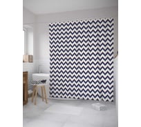 Штора (занавеска) для ванной JoyArty "Обработанные края зигзагов" из сатена, 180х200 см с крючками, sc_31739