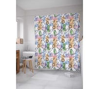 Штора (занавеска) для ванной JoyArty "Принадлежности для готовки" из сатена, 180х200 см с крючками, sc_29902