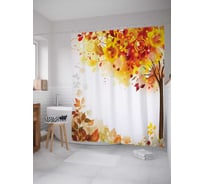 Штора (занавеска) для ванной JoyArty "Расцвет фантазии" из сатена, 180х200 см с крючками, sc_3991