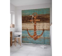 Штора (занавеска) для ванной JoyArty "Веревка на якоре" из сатена, 180х200 см с крючками, sc_3988
