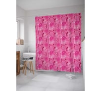 Штора (занавеска) для ванной JoyArty "Свадьба в Париже" из сатена, 180х200 см с крючками, sc_45246