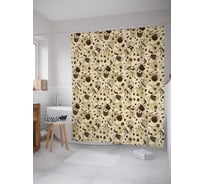 Штора (занавеска) для ванной JoyArty "Кофе и солнце" из сатена, 180х200 см с крючками, sc_29915