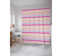 Штора (занавеска) для ванной JoyArty "Зубчатые линии" из сатена, 180х200 см с крючками, sc_31744