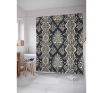 Штора (занавеска) для ванной JoyArty "Восточный орнамент" из сатена, 180х200 см с крючками, sc_29702