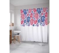 Штора (занавеска) для ванной JoyArty "Мозаика летних цветов" из сатена, 180х200 см с крючками, sc_29736