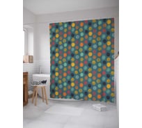 Штора (занавеска) для ванной JoyArty "Разноцветные шары" из сатена, 180х200 см с крючками, sc_30813
