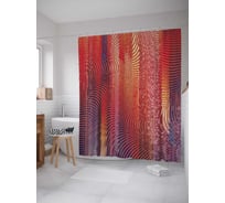 Штора (занавеска) для ванной JoyArty "Геометрическая мозаика" из сатена, 180х200 см с крючками, sc_29826