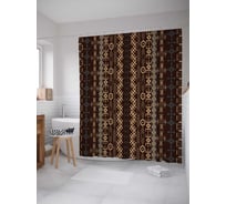 Штора (занавеска) для ванной JoyArty "Цветочная вышивка" из сатена, 180х200 см с крючками, sc_29766