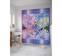 Штора (занавеска) для ванной JoyArty "Цветочные ландыши" из сатена, 180х200 см с крючками, sc_29868