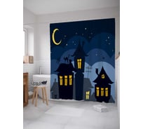 Штора (занавеска) для ванной JoyArty "Сказочная ночь" из сатена, 180х200 см с крючками, sc_29835