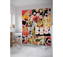 Штора (занавеска) для ванной JoyArty "Рай для девушки" из сатена, 180х200 см с крючками, sc_29949