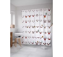 Штора (занавеска) для ванной JoyArty "Милые эмоции" из сатена, 180х200 см с крючками, sc_30440