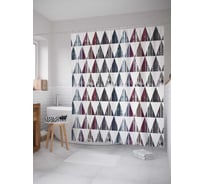 Штора (занавеска) для ванной JoyArty "Треугольный гранж" из сатена, 180х200 см с крючками, sc_29858