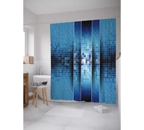 Штора (занавеска) для ванной JoyArty "Отражение зеркал" из сатена, 180х200 см с крючками, sc_29854