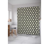 Штора (занавеска) для ванной JoyArty "Шестиугольные монохромные звезды" из сатена, 180х200 см с крючками, sc_30694