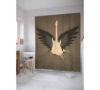 Штора (занавеска) для ванной JoyArty "Окрыляющая музыка" из сатена, 180х200 см с крючками, sc_30503