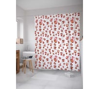 Штора (занавеска) для ванной JoyArty "Любовь к чаепитию" из сатена, 180х200 см с крючками, sc_29996