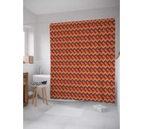 Штора (занавеска) для ванной JoyArty "Оранжевые полосы" из сатена, 180х200 см с крючками, sc_30545