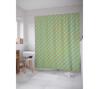 Штора (занавеска) для ванной JoyArty "Диагональный бисер" из сатена, 180х200 см с крючками, sc_31752