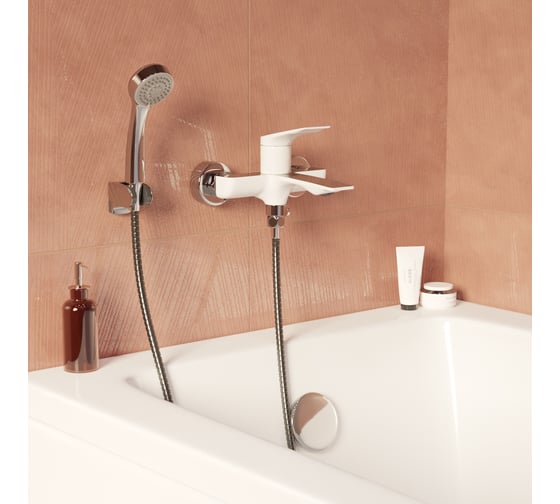 Смеситель для ванны MIXLINE 35k ML41-01 Swan White, белый 553909