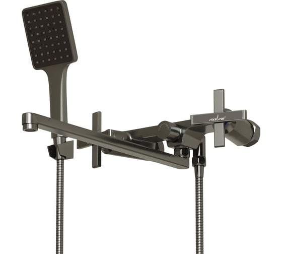 Смеситель для ванны и умывальника MIXLINE 1/2 кер. ML38-02 Graphite, графит 553898