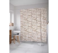 Штора (занавеска) для ванной JoyArty "Декоративная плитка" из сатена, 180х200 см с крючками, sc_29918