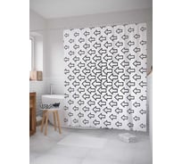 Штора (занавеска) для ванной JoyArty "Всем налево" из сатена, 180х200 см с крючками, sc_29838