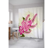 Штора (занавеска) для ванной JoyArty "Полевые цветы" из сатена, 180х200 см с крючками, sc_29863