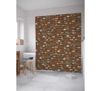 Штора (занавеска) для ванной JoyArty "Разнообразие стрел" из сатена, 180х200 см с крючками, sc_29806