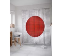 Штора (занавеска) для ванной JoyArty "Красный круг Малевича" из сатена, 180х200 см с крючками, sc_29692