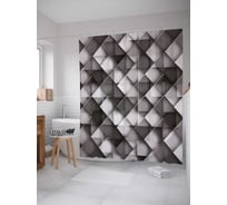 Штора (занавеска) для ванной JoyArty "Битое зеркало" из сатена, 180х200 см с крючками, sc_29720