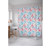 Штора (занавеска) для ванной JoyArty "Детские сладости" из сатена, 180х200 см с крючками, sc_29981