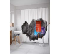 Штора (занавеска) для ванной JoyArty "Китайские светильники" из сатена, 180х200 см с крючками, sc_38787