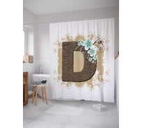 Штора (занавеска) для ванной JoyArty "Цветочная d" из сатена, 180х200 см с крючками, sc_4045d