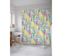 Штора (занавеска) для ванной JoyArty "Природный мираж" из сатена, 180х200 см с крючками, sc_29751