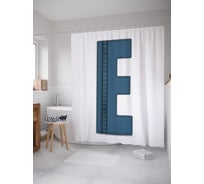 Штора (занавеска) для ванной JoyArty "Стильная e" из сатена, 180х200 см с крючками, sc_4525e