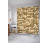 Штора (занавеска) для ванной JoyArty "Густонаселенный город" из сатена, 180х200 см с крючками, sc_37477