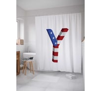 Штора (занавеска) для ванной JoyArty "Американская y" из сатена, 180х200 см с крючками, sc_4531y