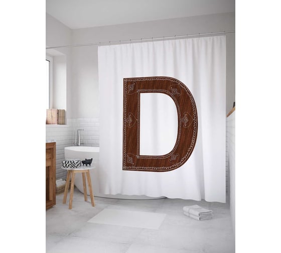 Штора (занавеска) для ванной JoyArty "Королевская d" из сатена, 180х200 см с крючками, sc_4920d 1