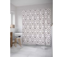 Штора (занавеска) для ванной JoyArty "Дамасский узор" из сатена, 180х200 см с крючками, sc_35256