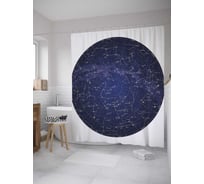 Штора (занавеска) для ванной JoyArty "Астрологический глобус" из сатена, 180х200 см с крючками, sc_35277