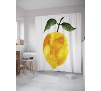 Штора (занавеска) для ванной JoyArty "Вкусный цитрус" из сатена, 180х200 см с крючками, sc_34022