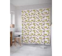 Штора (занавеска) для ванной JoyArty "Множество стрекоз" из сатена, 180х200 см с крючками, sc_35197