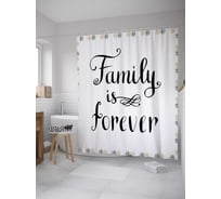 Штора (занавеска) для ванной JoyArty "О семье" из сатена, 180х200 см с крючками, sc_34560