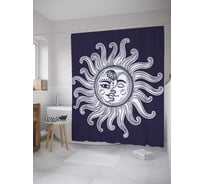 Штора (занавеска) для ванной JoyArty "Ведический дом" из сатена, 180х200 см с крючками, sc_35674