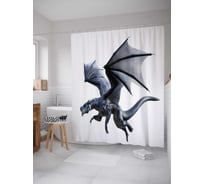 Штора (занавеска) для ванной JoyArty "Дракон на крыльях" из сатена, 180х200 см с крючками, sc_36676